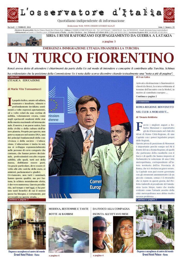L'osservatore d'Italia edizione del 2 Febbraio 2016